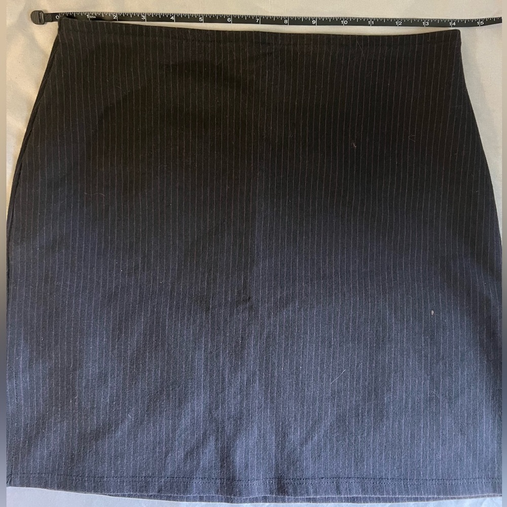 Express Pinstriped Black and Purple Striped Skirt